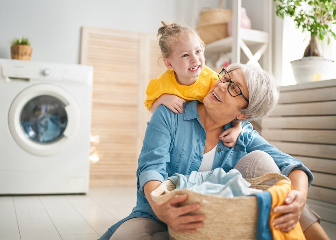 grandma and child having fun